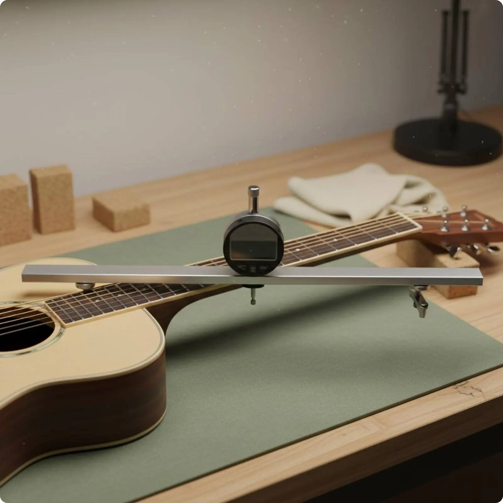 Neck Curvature Measurement Tool Gauge Fingerboard Straightness Guitar Neck Gauge Digital Fretboard Measuring Tool for Luthiers