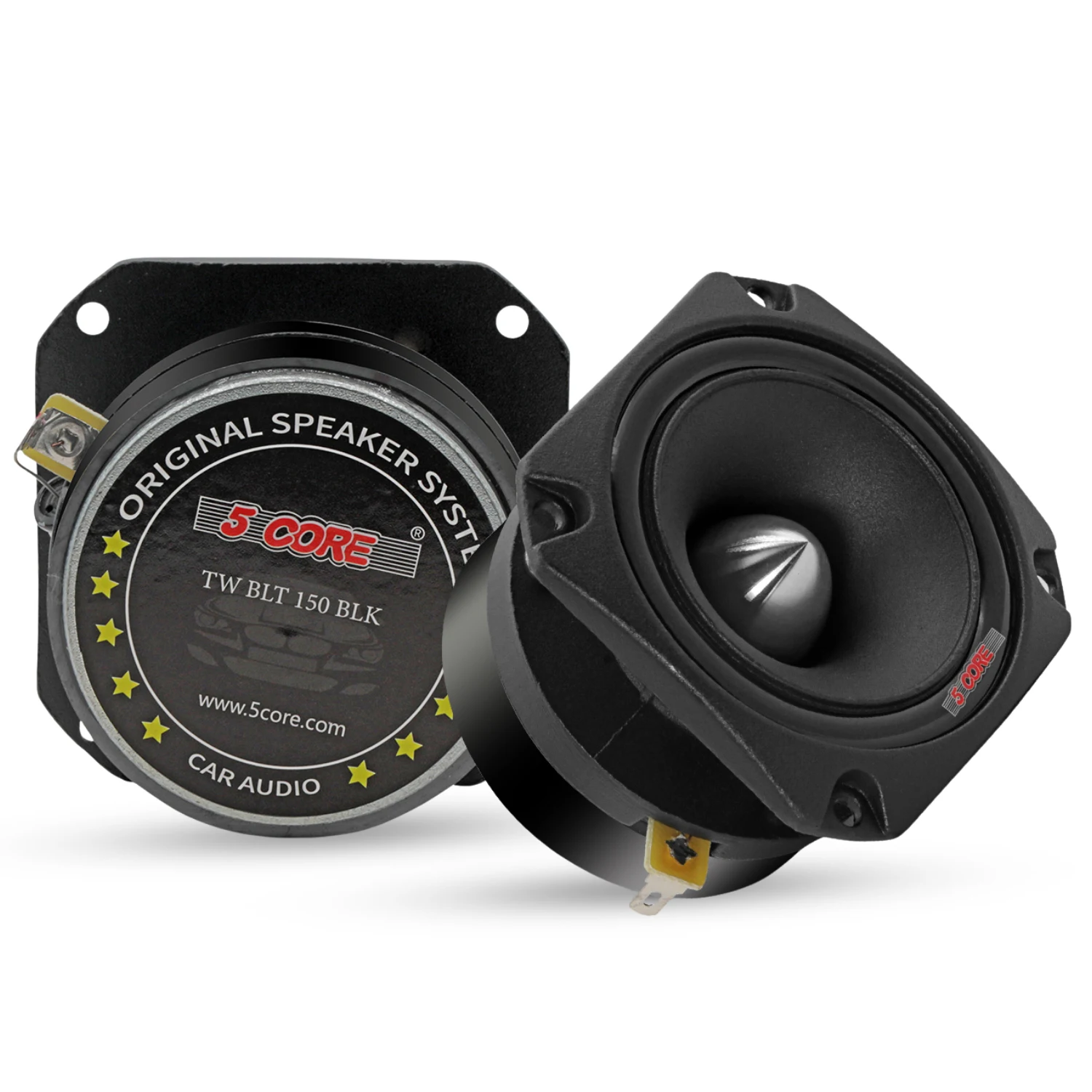 

5 Core Tweeters Speakers Car Audio Pair 600W Peak 3.5 Inch Super Tweeter Bullet TW BLT 150 BLK PAIR