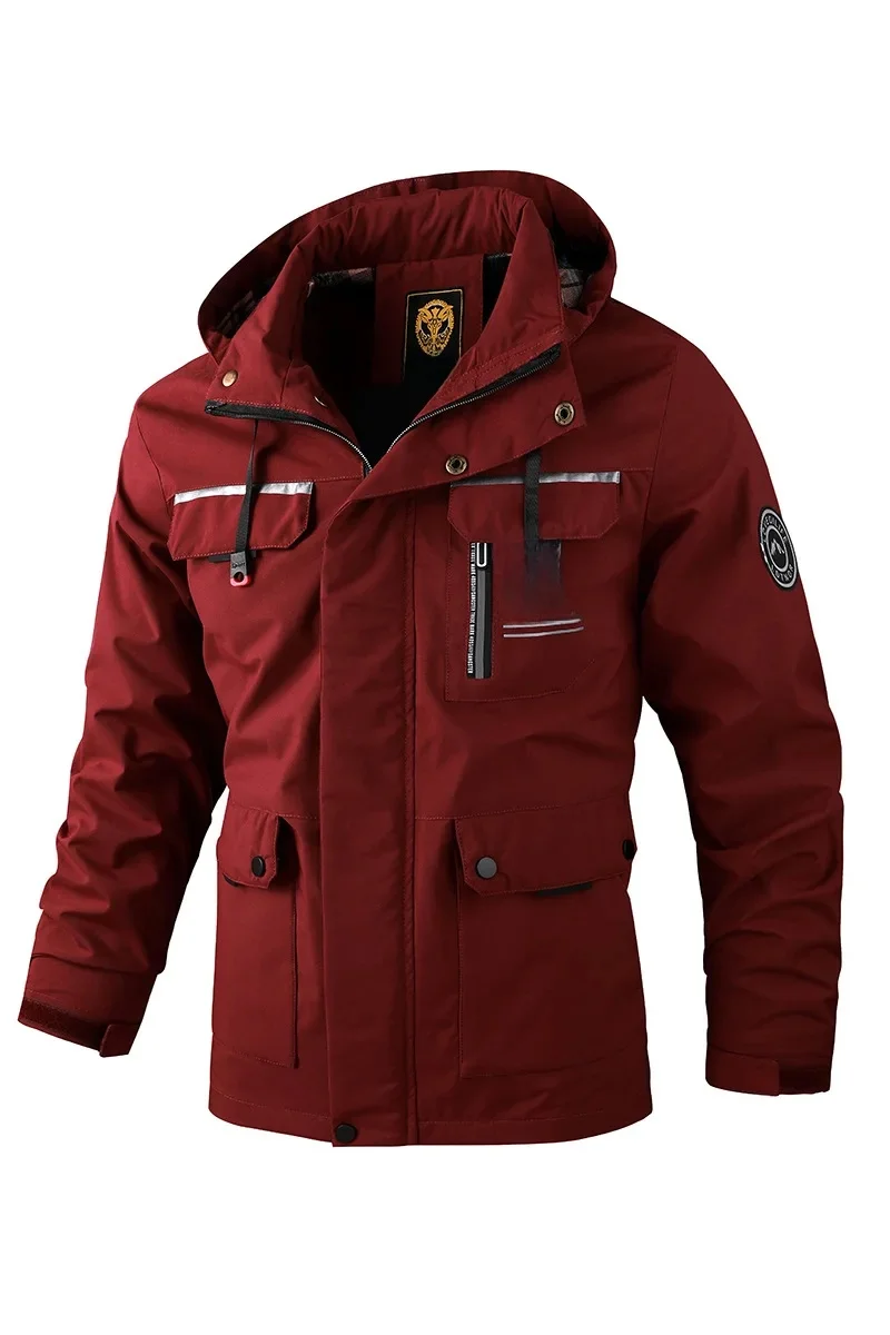 Mode Heren Casual Windjack Jassen Capuchon Man Waterdicht Outdoor Soft Shell Winterjas Kleding Warme Fleece Dik - afbeelding 2