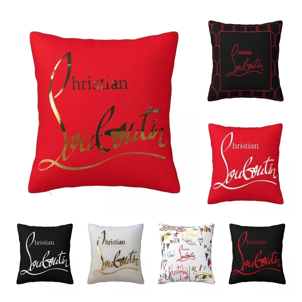 Christians High Heels Louboutins Pillow Case Lady Beauty Cushion Cover Novelty Decorative Pillowcase for Home 40*40cm