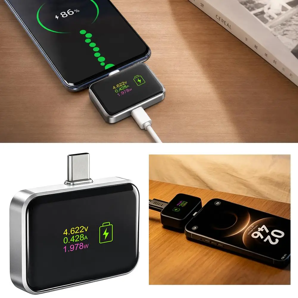 adaptador-de-carregamento-com-display-digital-140w-carga-completa-corte-inteligente-medidor-de-energia-usb-c-compacto-para-telefone-e-tablet