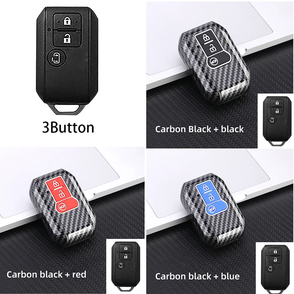 Carbon car key case for Suzuki Swift Hybrid 2023 jimney Baleno Ignis XL7 Monopoly ERTIGA Accurate Wagon R Accessories