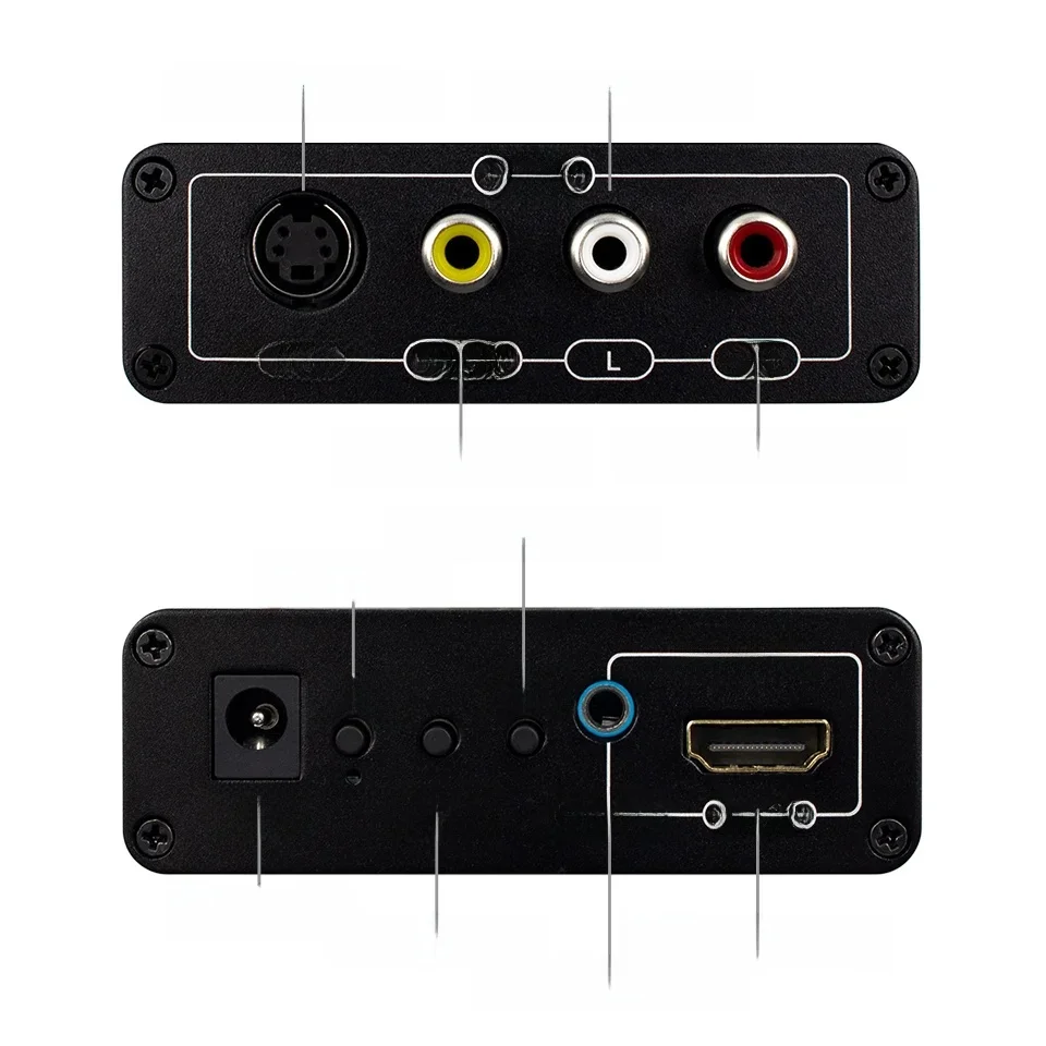 AV S-Video CVBS L/R Konwerter audio-wideo na HDMI kompatybilny z przełącznikiem 3,5 mm Przełącznik AV S-Video do HDTV PS3 PS4 PC — zdjęcie produktu 7