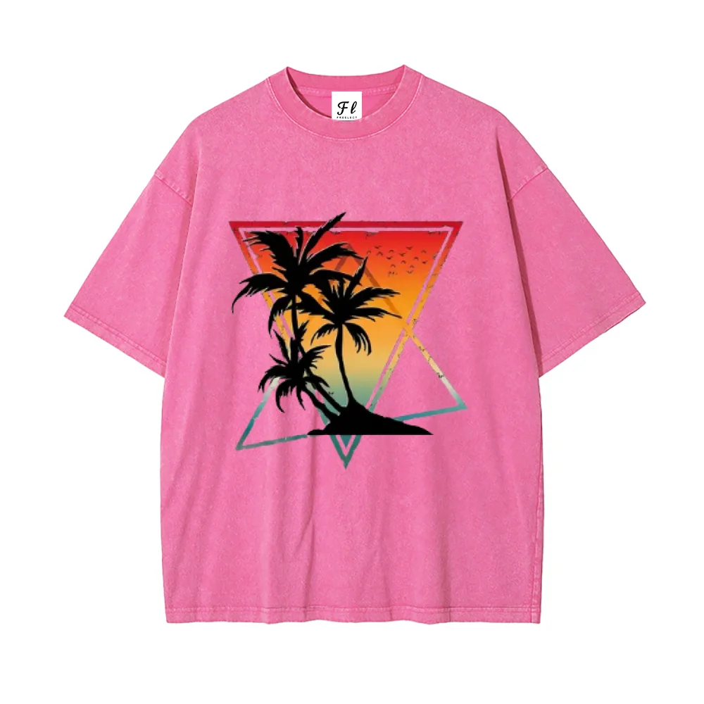 ClothingVintage Y2k المشاعر غسلها المتعثرة المطبوعة القطن الخالص قصيرة الأكمام تنفس مريحة الرجال المرأة قصيرة الأكمام