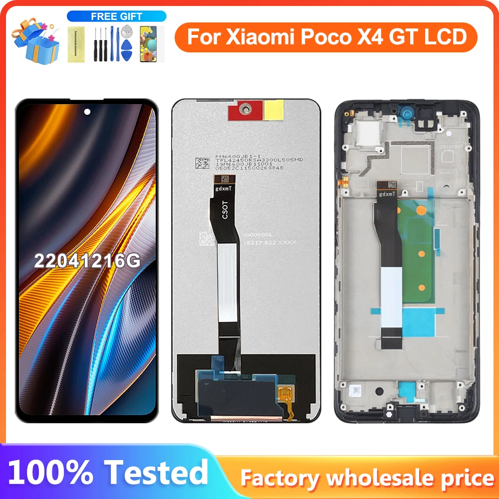 6.6\'\' For Xiaomi POCO X4 GT LCD Display Touch Screen Digitizer Assembly Repair Parts For Poco X4GT Display With Frame