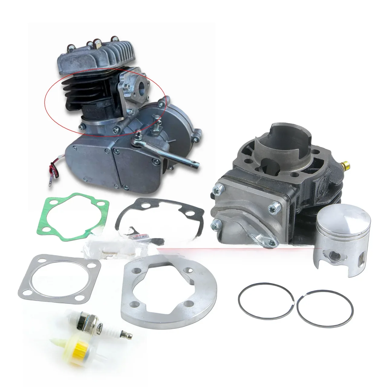 AliExpress Performence Cylinder Kit 2V 80 for Bicycle Engine F80 47MM 80CC
