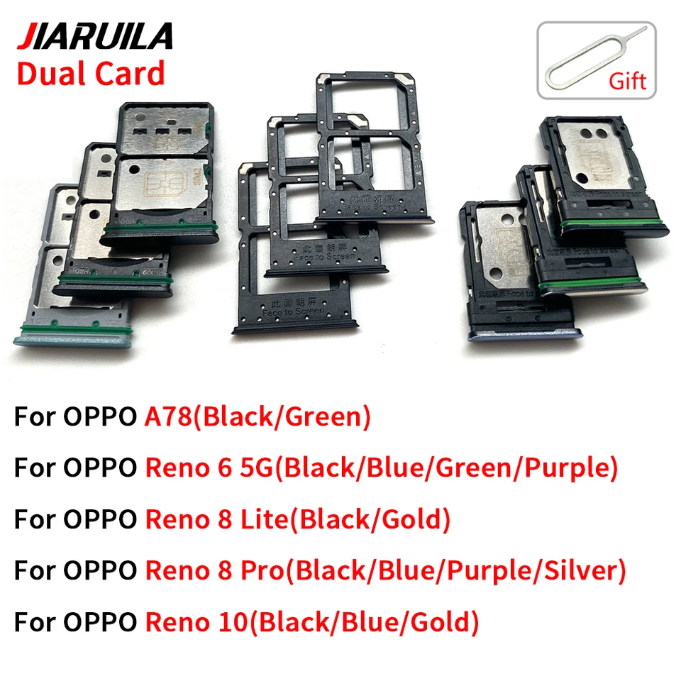 For Oppo A78 / For Reno 6 5G 8 Lite Pro 10 SIM Card Tray Slot Card