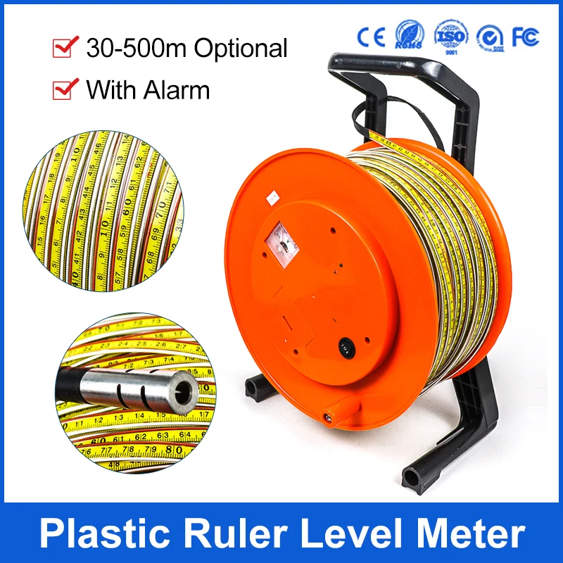 100M Deep Well Analog Water Level Sensor Steel Ruler Cable Probe Measurement Equipment