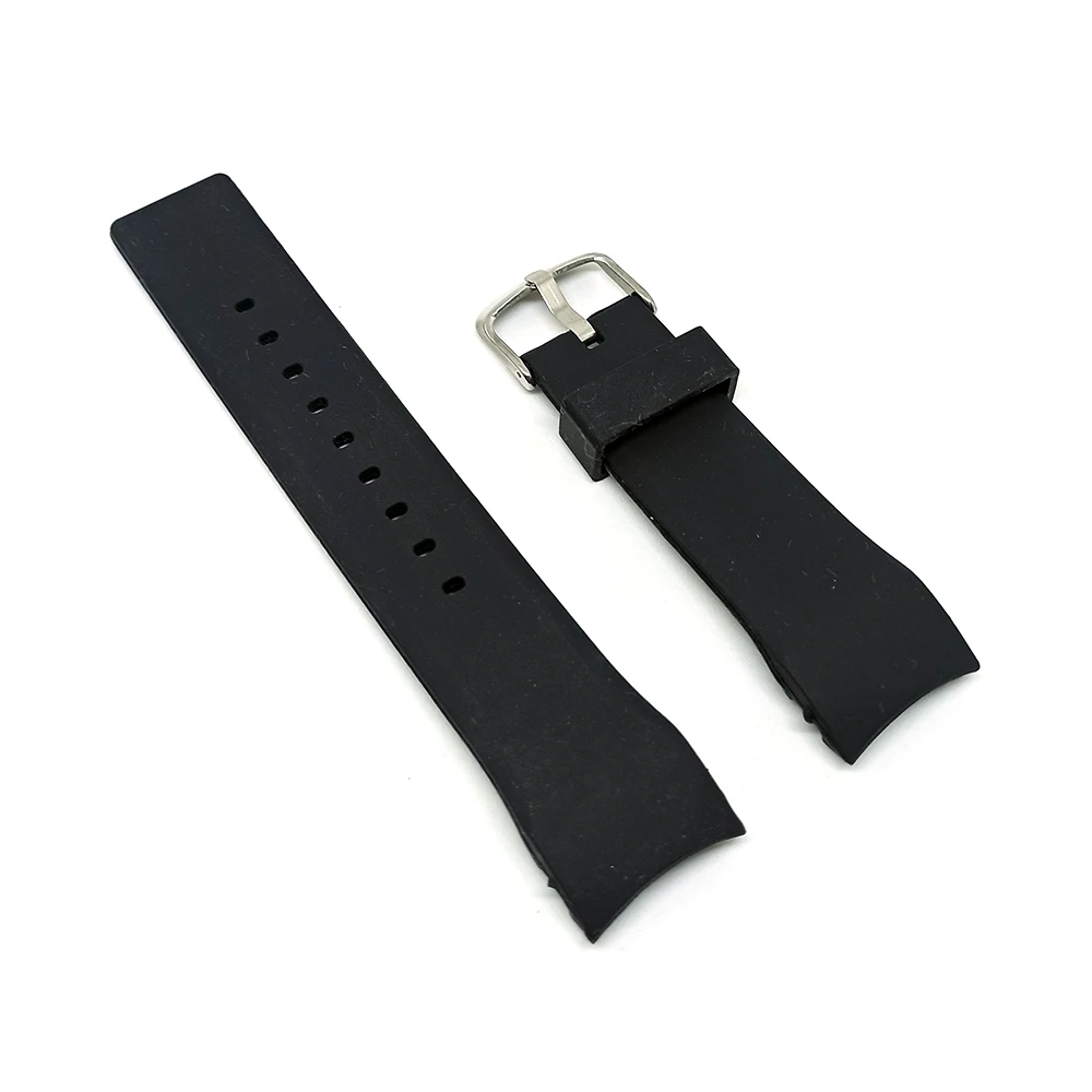 Mido M0264173705100 Ocean Star Captain - Fits with 22mm Black Rubber Silicone Curved End Replacement Watch Band Strap