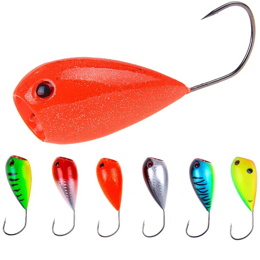 2022 6 sztuk Popper Fishing Lure Crankbaits 8cm1 3g sztuczne przynęty chorwackie jajko pływające twarda przynęta z pojedynczy haczyk Big Mouth Wave — 2
