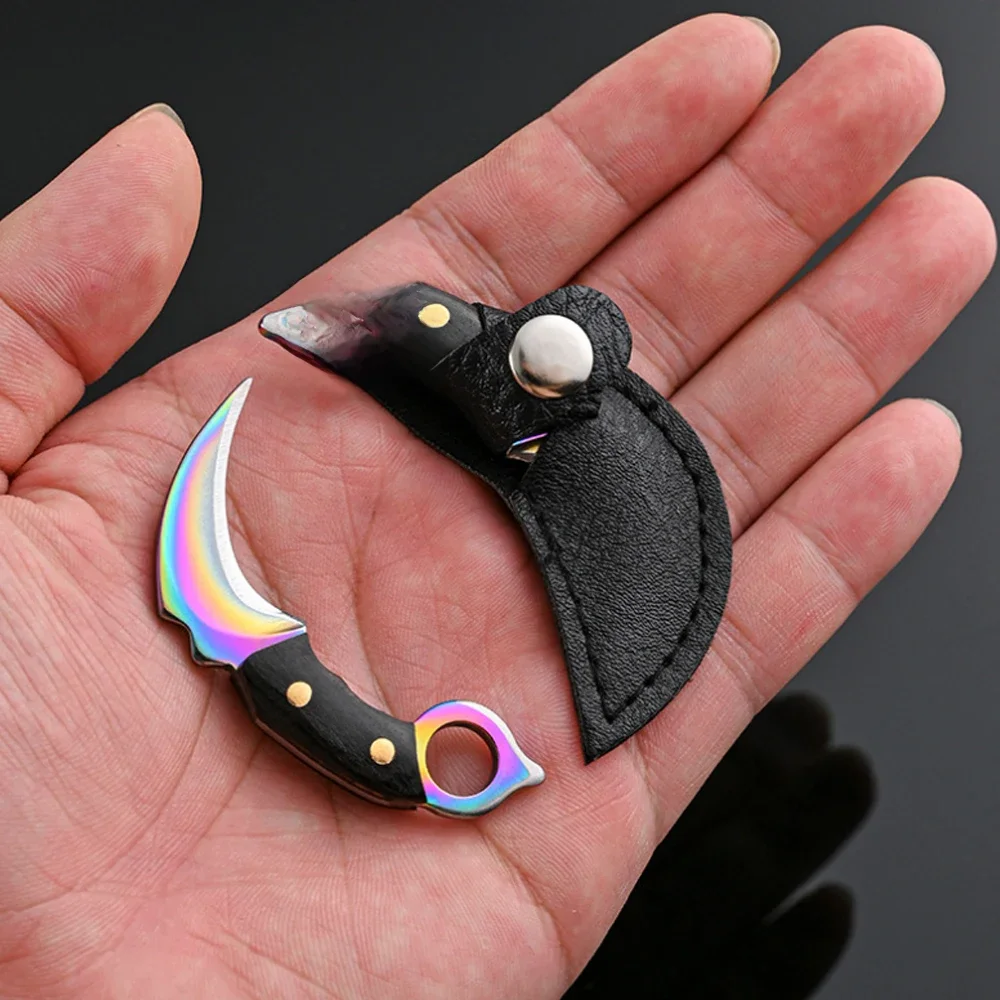 Mini nóż brelok scyzoryk Outdoor Camping taktyczne przetrwanie przenośny nóż obieraczka ostrze stałe Multi narzędzie EDC — zdjęcie 2