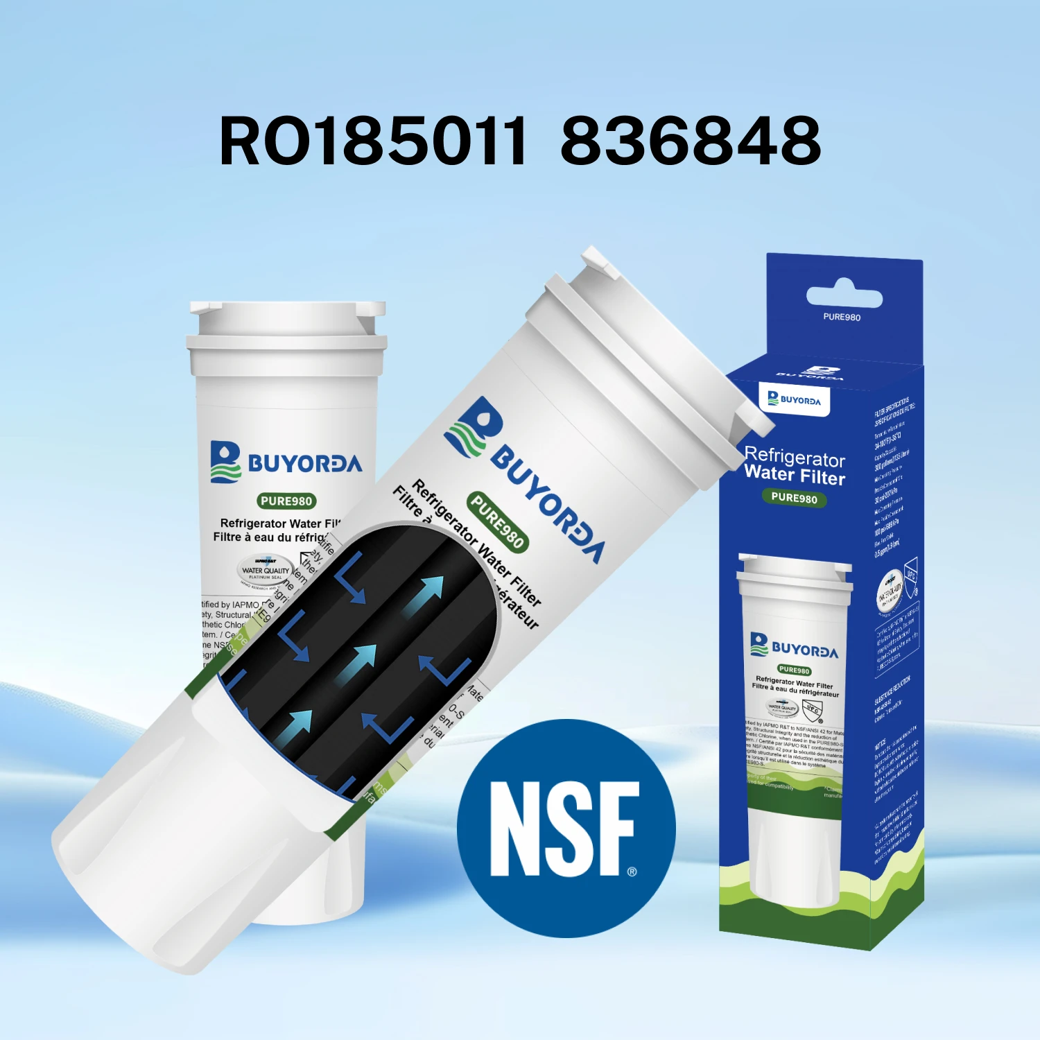Fridge Water Filter RWF1080 for Fisher Paykel 836848 836860 Fits for Amana Maytag RO185011 WF296 Carbon Quick Taste Odor Reducti