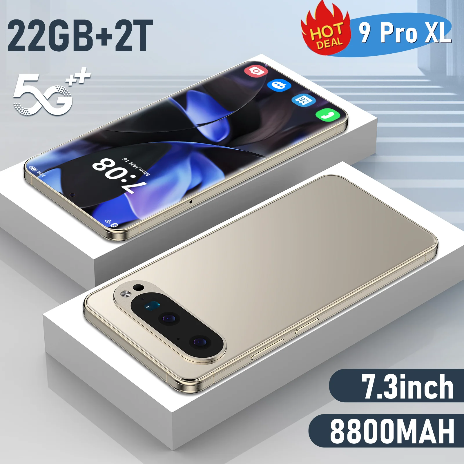 الإصدار العالمي 9 Pro XL هاتف ذكي 7.3 FHD + 108MP 22GB + 2TB Snapdragon 8 Gen4 8800mAh ثنائي الشريحة أندرويد 15 هاتف بكسل قابل للتوسيع #1