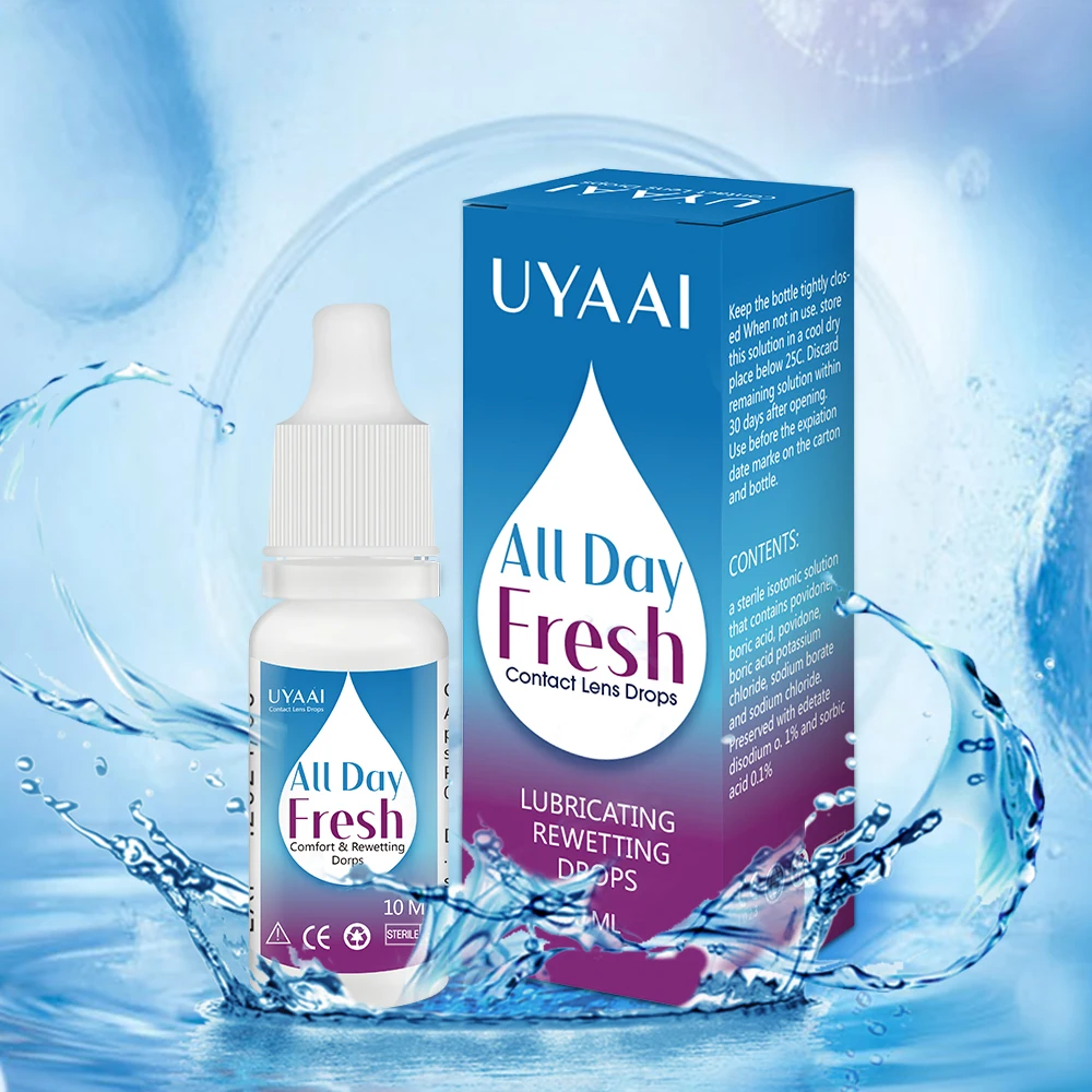 UYAAI 10ml Contact Lens Eye Drops Eyes Comfortable Solution Liquid Nursing For Eyes