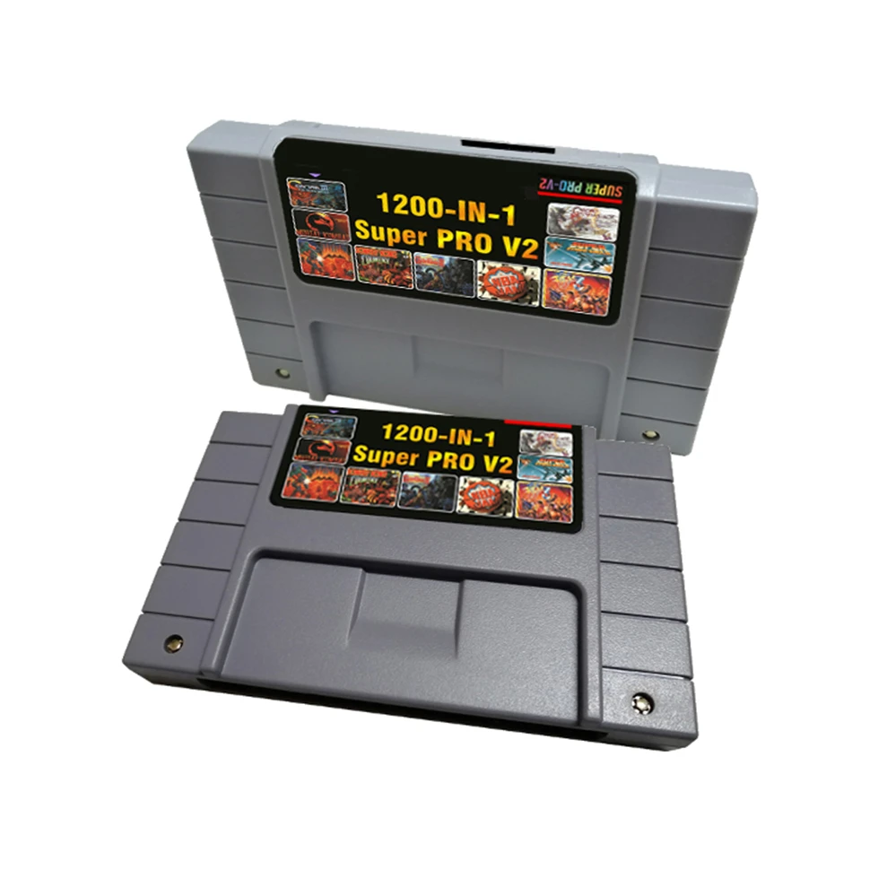 

Pre-installed 1200 games For SNES Video Game Console 16 bit 1200 in 1 Game Cartridge V2 Support Save Game Progress Add Games