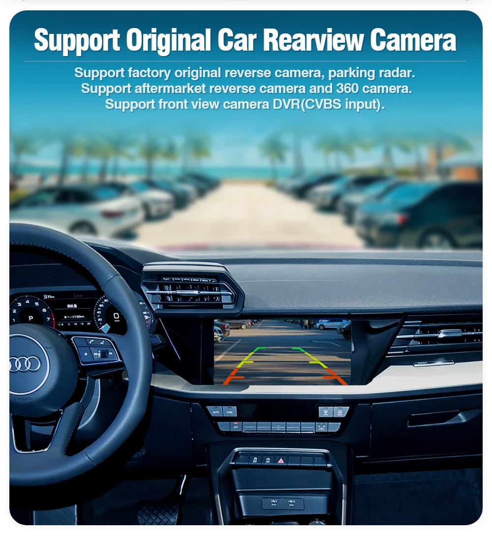 AUTOTOP Drahtlose CarPlay Android Auto für Audi A3 A4 A5 Q5L S5 MIB3 2020-22 Unterstützung Reverse Kamera Mirrorlink Airplay USB Player – Detail 8