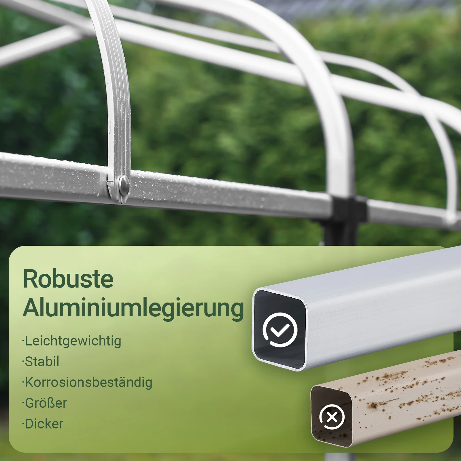 SoBuy KLS11 Fahrradgarage, wetterfester Geräteschuppen, Fahrradgarage für 2–4 Fahrräder, Carport-Zelt mit UV-Schutz, 120 x 163 x 176 cm – Detail 6
