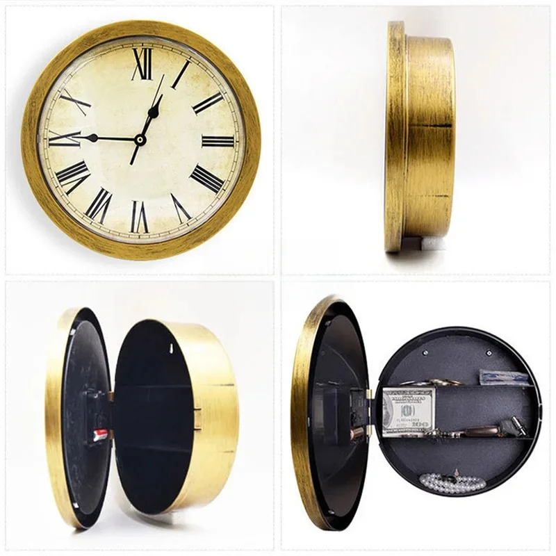 Hidden Safe Box Vintage Wall Clock Safety Box Secret Secuirty Box Money Jewellery Stuff Storage Home Office Cash Safe Decoration