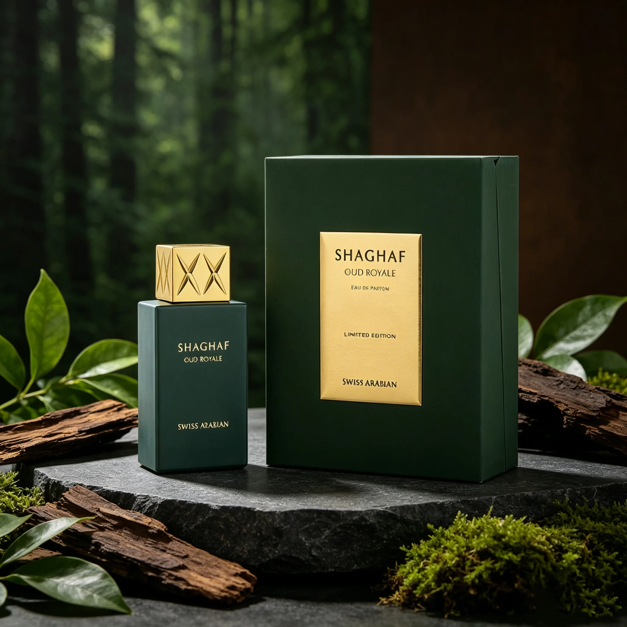 Xerjoff Perfume Fragrance - スイス・アラビアン シャガフ ウード ロイヤル オードパルファムスプレー（ユニセックス用）– ロイヤルオリエンタルウード、スパイシーなサフラン＆アロマティックなラベンダーの香り、長続きするラグジュアリーフレグランス、ギフトに最適、2.5