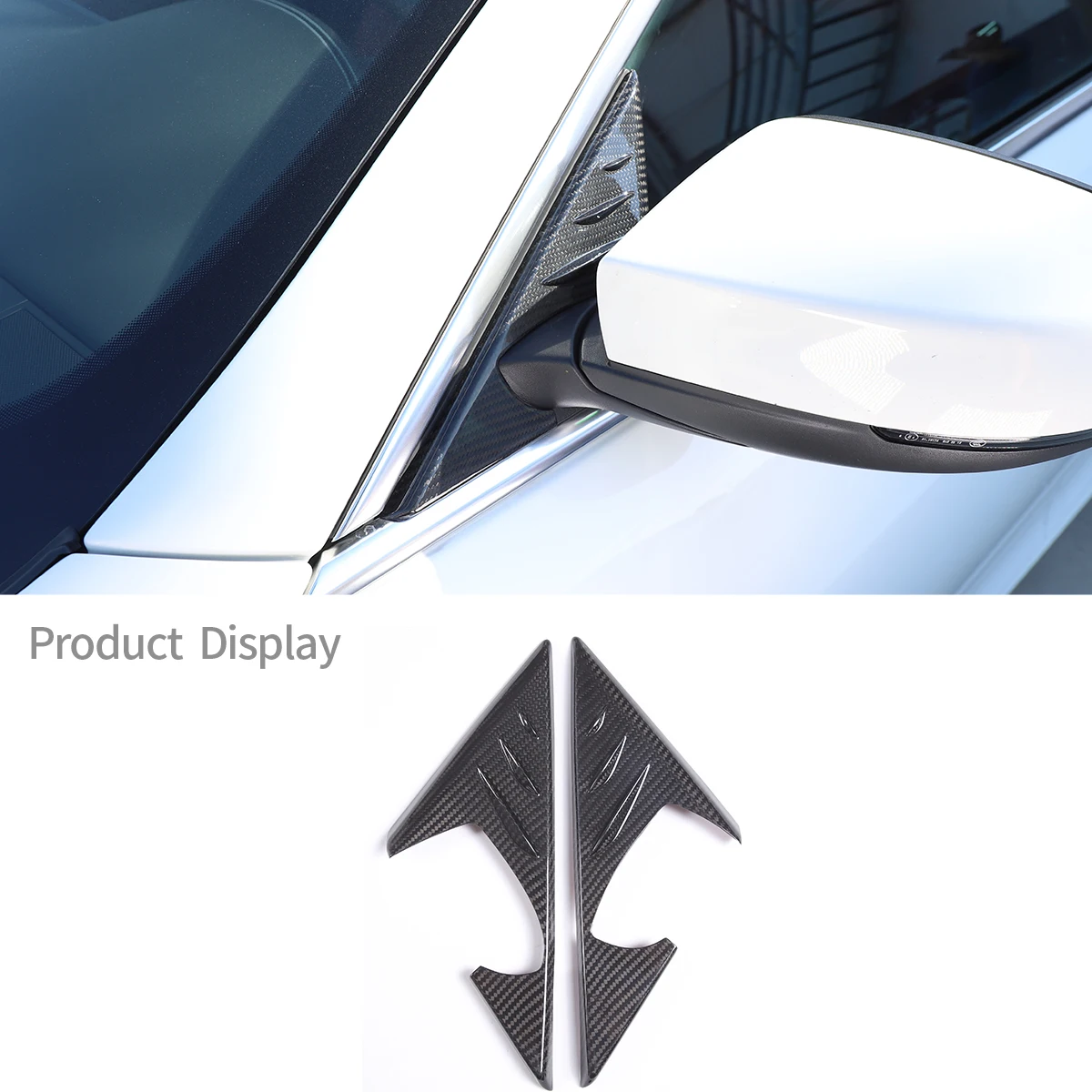 

For Maserati Ghibli 2014-2022 Real Carbon Fiber Car Front Window A-pillar Rearview Mirror Triangle Cover Trim Car Accessories