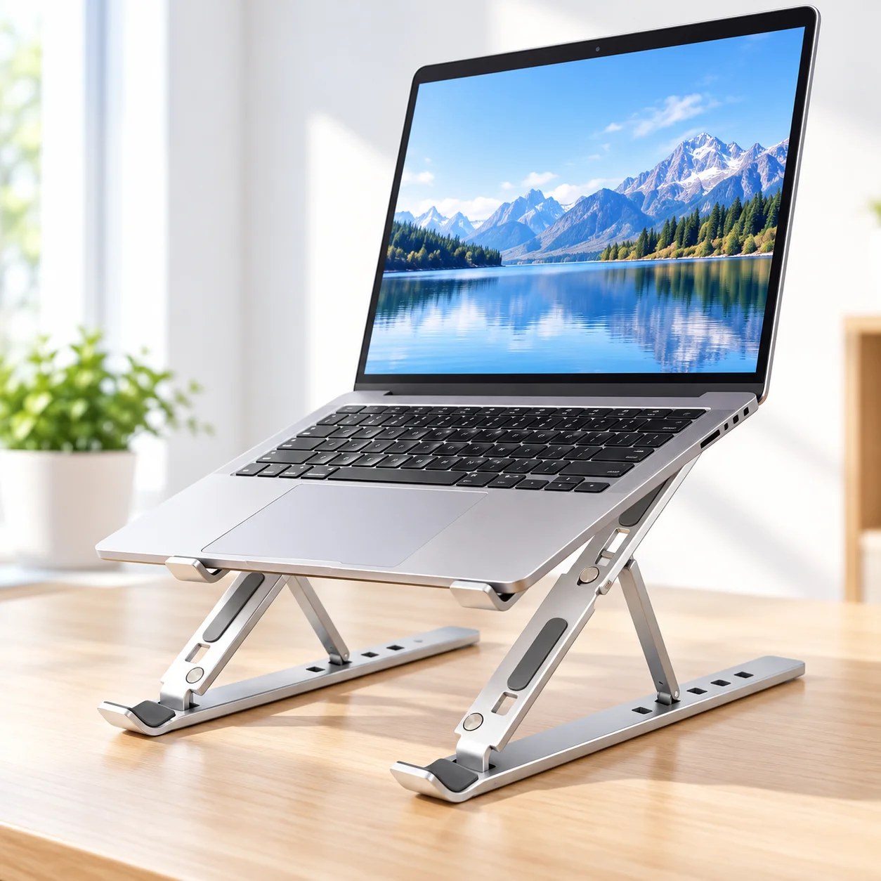 Aluminum Alloy Adjustable Folding Stand Is Suitable for 13-17-Inch Laptop Stands to Enhance Ventilation and Heat Dissipation