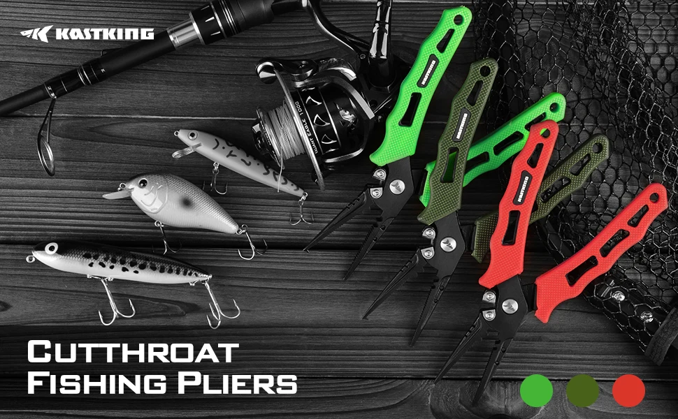 KastKing Cutthroat 7 inch Fishing Split Ring Pliers, 420 Stainless Steel Fishing Tools, Saltwater Resistant Fishing Gear