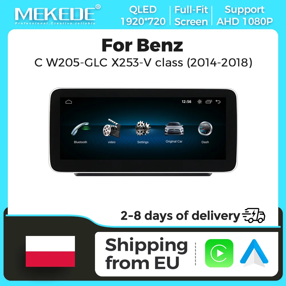 MEKEDE 10,25" 12,3" Linux Wireless CarPlay Bildschirm Android Auto Radio Autoradio für Mercedes Benz C-Klasse W205 GLC X253 V-Klasse W446 2015-2018 NTG5.0 GPS Smart Car Systeme