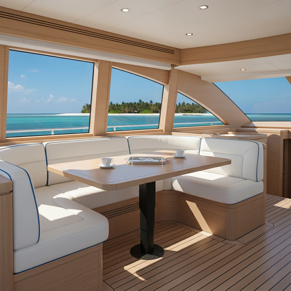 Kaki Meja Tatami yang Dapat Disesuaikan Secara Pneumatik, Rangka Paduan Aluminium yang Dapat Disesuaikan, Cocok untuk RV, Campervan, dan Kapal