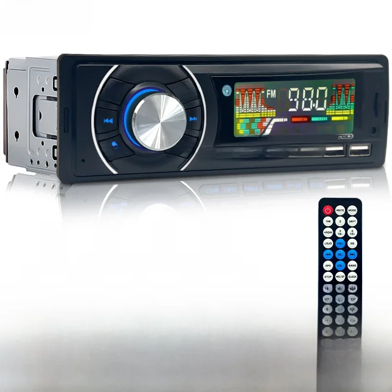 Hippcron autoradio 1 DIN récepteur stéréo FM Bluetooth MP3 lecteur Audio téléphone portable mains libres numérique USB/TF avec entrée Aux dans le tableau de bord