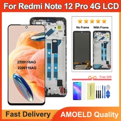 Super AMOLED For Xiaomi Redmi Note 12 Pro 4G ‎‎2209116AG LCD Display Touch Screen with Frame Digitizer Assembly Repacement