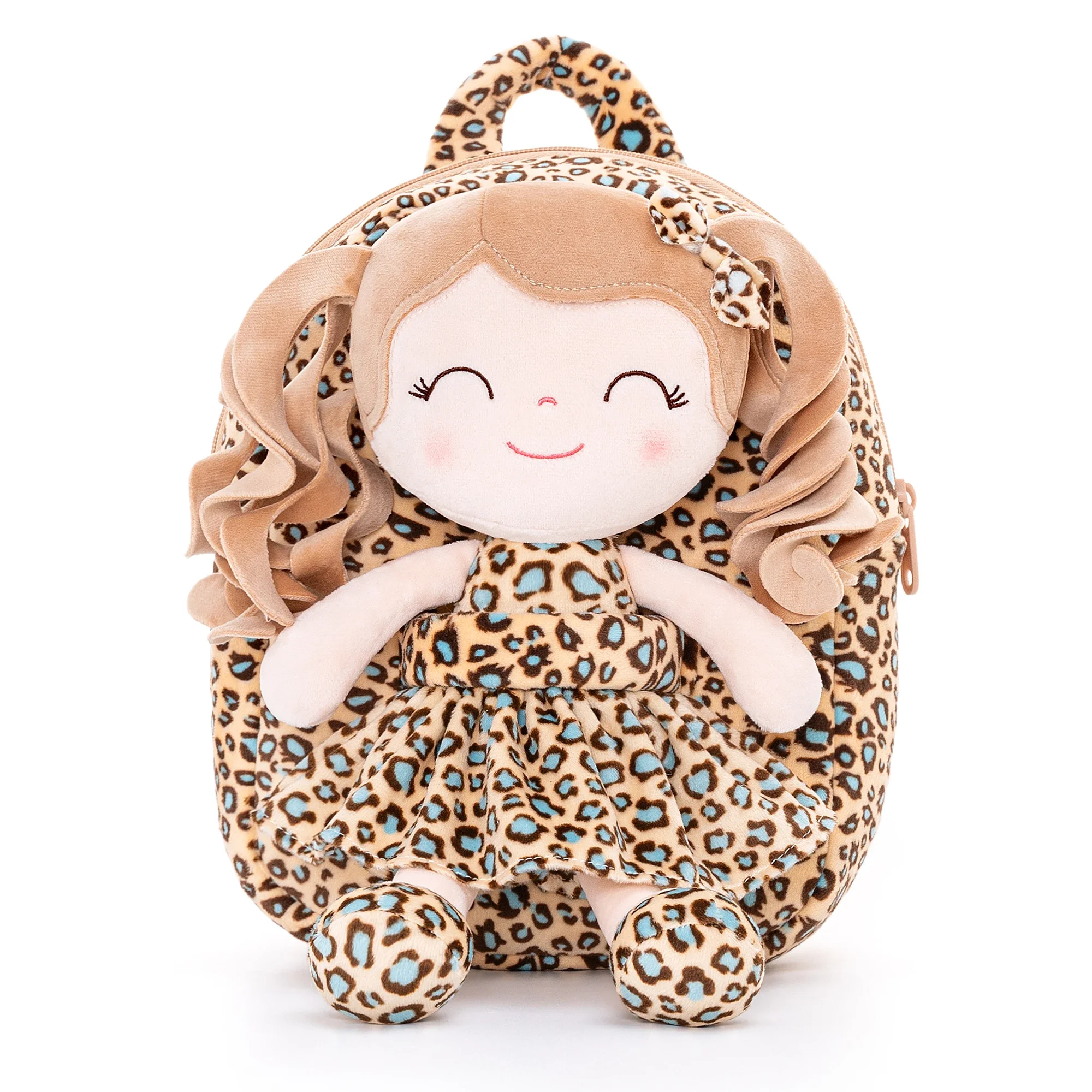 Gloveleya Plush Backpack curly hair doll bag 2023 new design animal toys