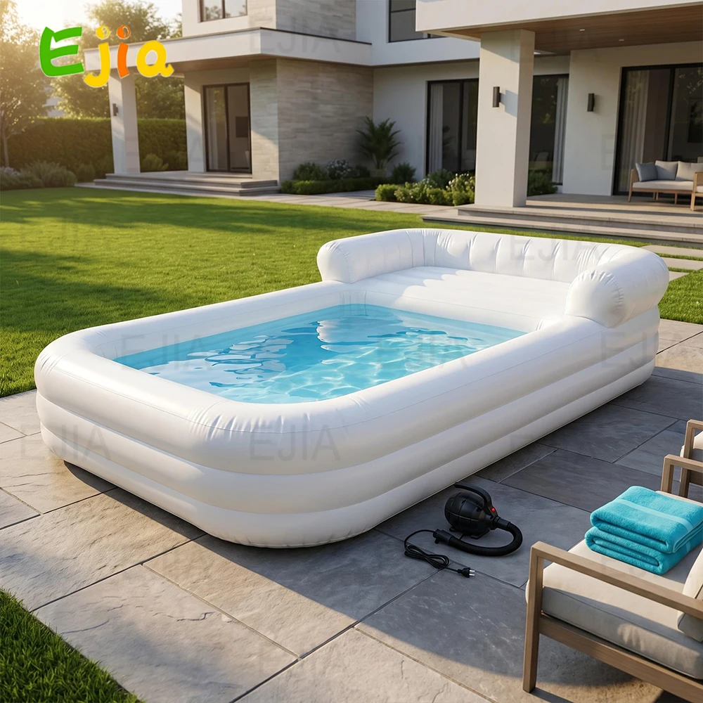 

Inflatable Sofa Pool 16.4ft x 9.8ft x 2ft PVC Inflatable Swimming Pool With Pump Inflatable Couch Pool For for Backyard, Party