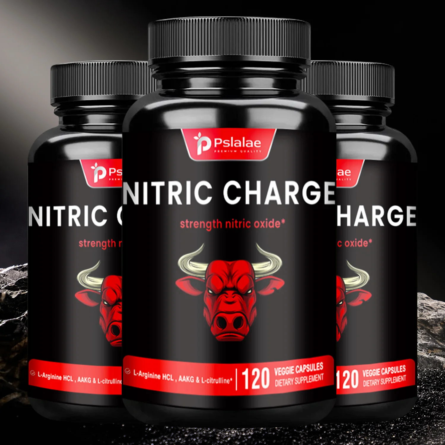 Nitric Charge - Enhances Energy, Blood Circulation and Endurance, Increases Explosive Power - 120 Capsules