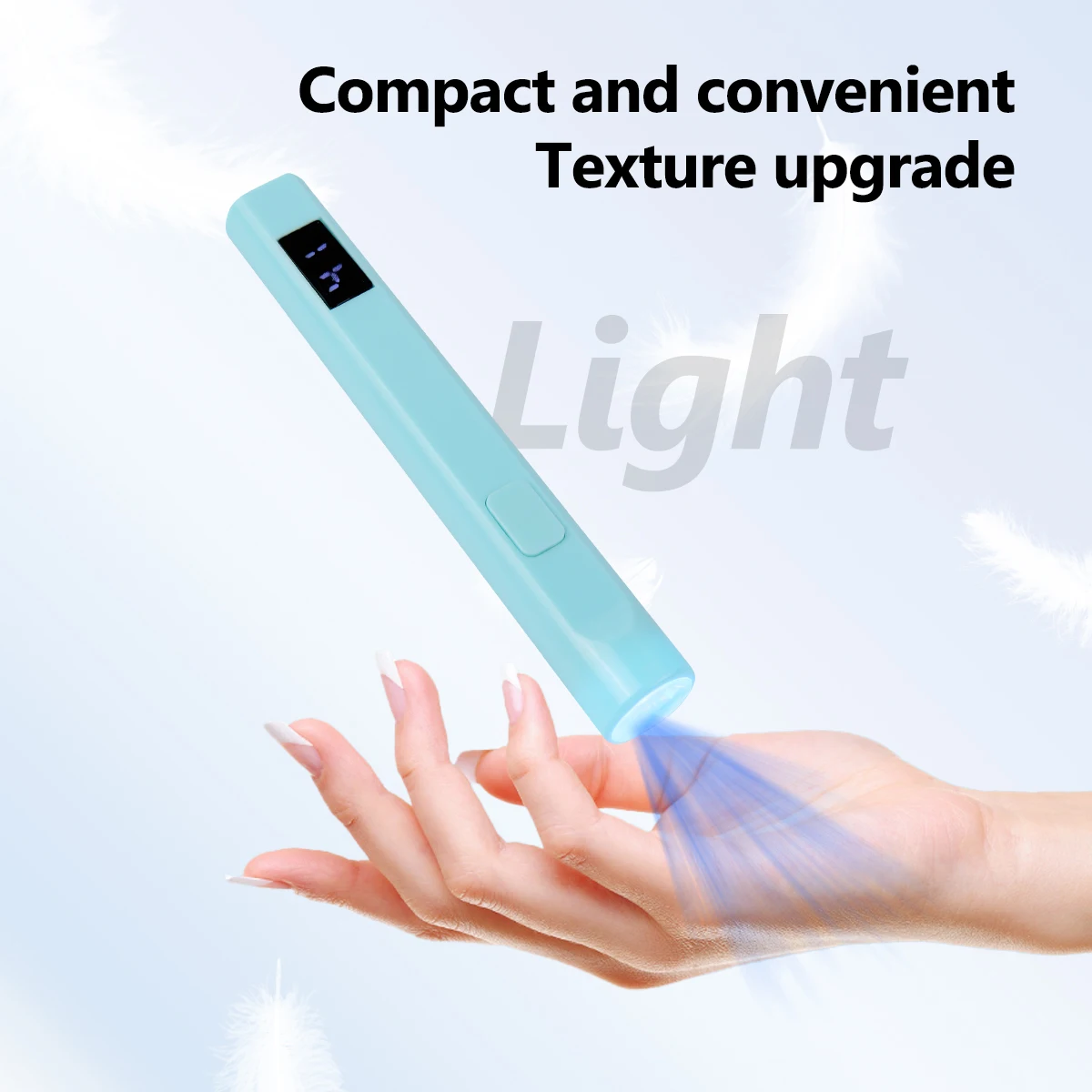 Lampada per unghie portatile ricaricabile tramite USB con schermo LCD, portatile da 3 W ad asciugatura rapida per smalto gel, lampada polimerizzante per uso domestico in salone