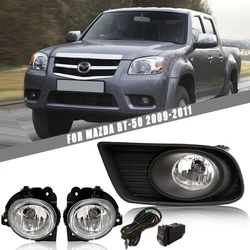 Front Bumper Fog Lamp Upgrade Kit FOR Mazda BT-50 2009 2010 2011 Version Additional Foglight Set Switch + Wiring