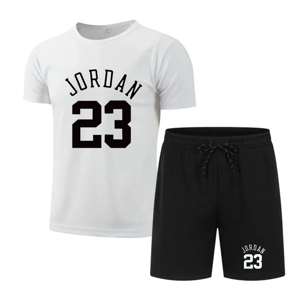 Sommer mode Herren bedruckte kurz ärmel ige Shorts passen zu schnell trocknenden atmungsaktiven Sporta nzug T-Shirt trend igen übergroßen Herren anzug