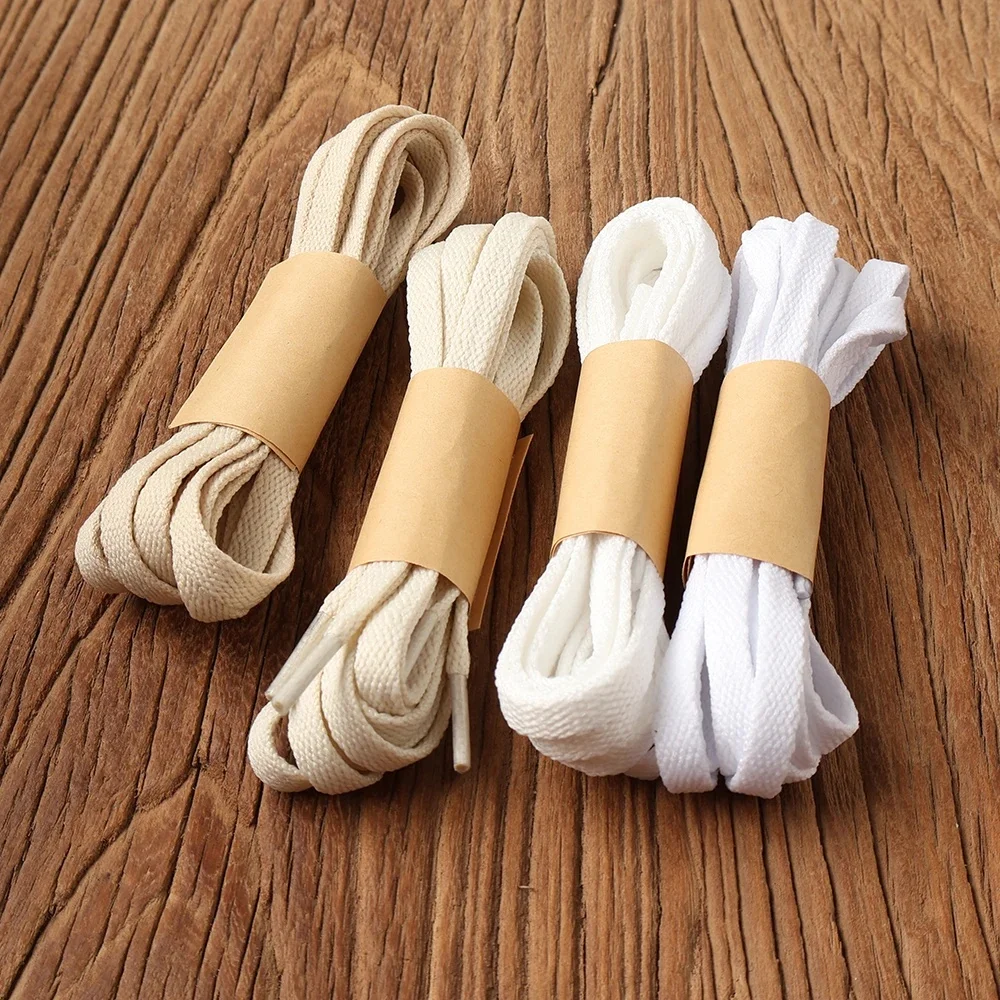 HIBERNI – lacets plats pour site Web officiel, pour Nike100/120/140/160cm, blanc pur/Beige, blanc cassé, unisexe, baskets en toile