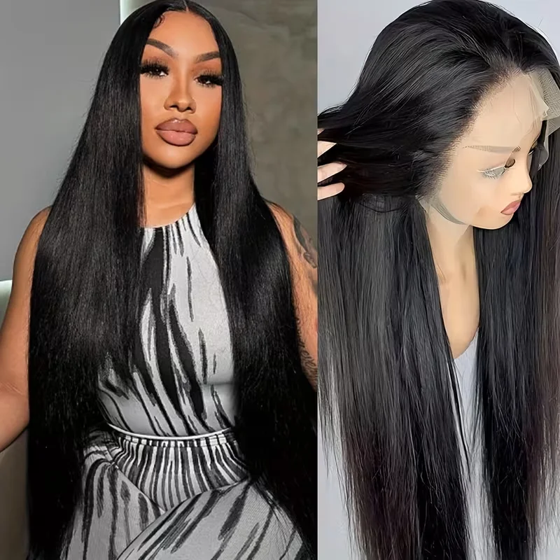 Perruque Cheveux Humains Frontale en Dentelle Transparente 13x4 Cheveux Humains Lisses 18-34 PoucesCheveux Vietnam Naturels Livrée en France en 3 Jours.