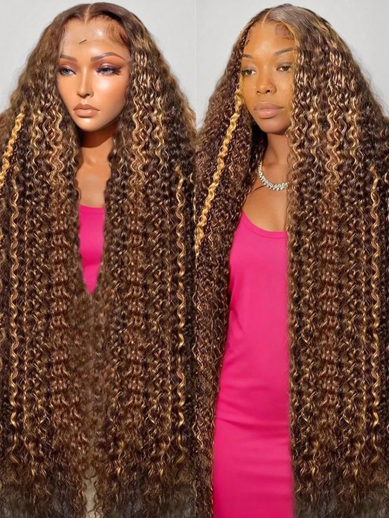 

Выделите парик Человеческие волосы Вьющиеся глубокие волны Фронтальный парик 13X6 Hd Парики фронта шнурка Коричневый блондин Цветные парики с эффектом омбре 100% человеческие волосы