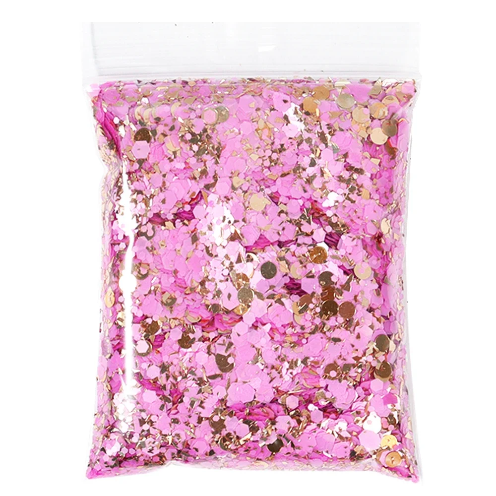 50 g/sac holographique gros paillettes princesse série or cosmétique artisanat paillettes pour résine époxy ongles paillettes flocons irisés