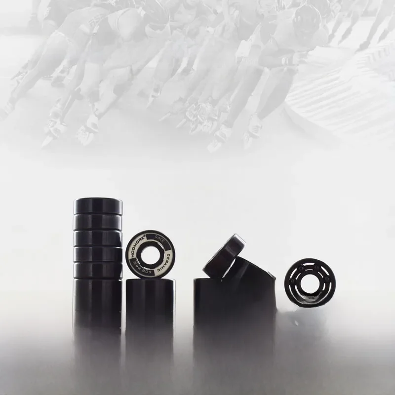 czarne łożysko ceramiczne do łyżew prędkości patines 7 kulek tlenek prędkości łożysko do powerslide do butów do łyżew wyścigowych cityrun — zdjęcie 2