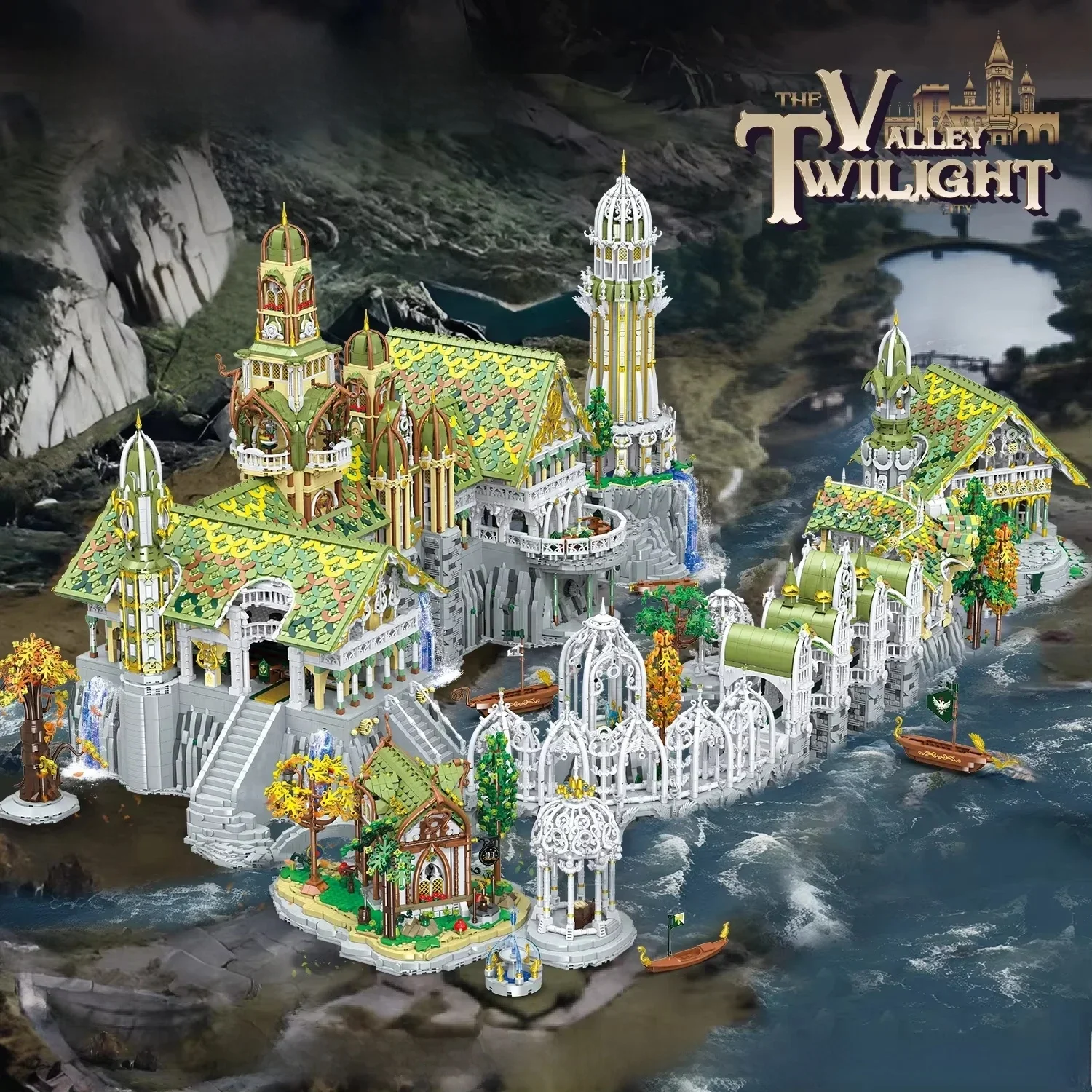 Europese Elf City Bouwstenen Set Negen-in-een Giant Palace Modellen Bakstenen Desktop Decoratie Diy Speelgoed Voor Kinderen Vakantiecadeaus - afbeelding 2