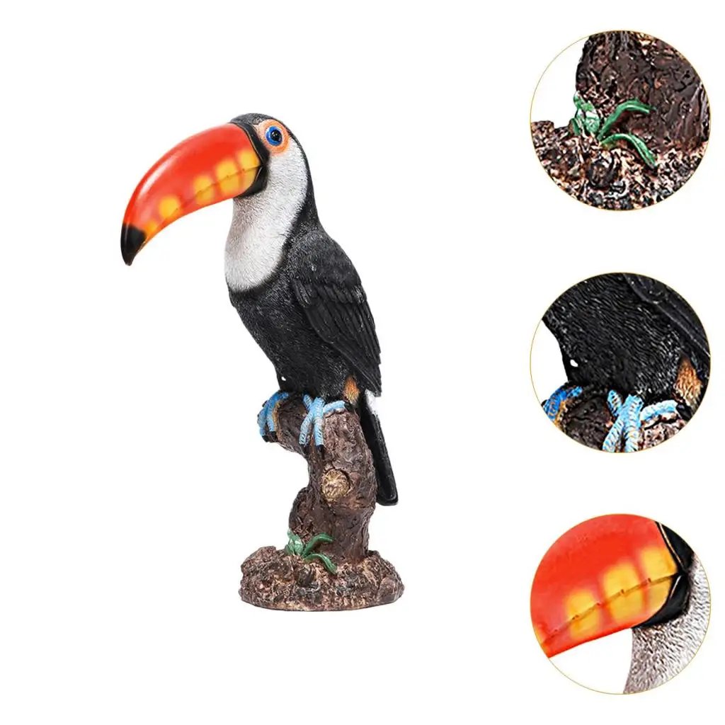 Toucan Figurine Indoor Desktop Decoration Adorable Realistic Animal Figure 12inch Tall for Teaching Tool Multifunctional