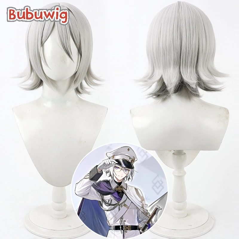 

Bubuwig Synthetic Hair Prince of Lan Ling Cosplay Wigs Fate FGO Prince of Lan Ling Silver White Mixed Gray Wig Heat Resistant