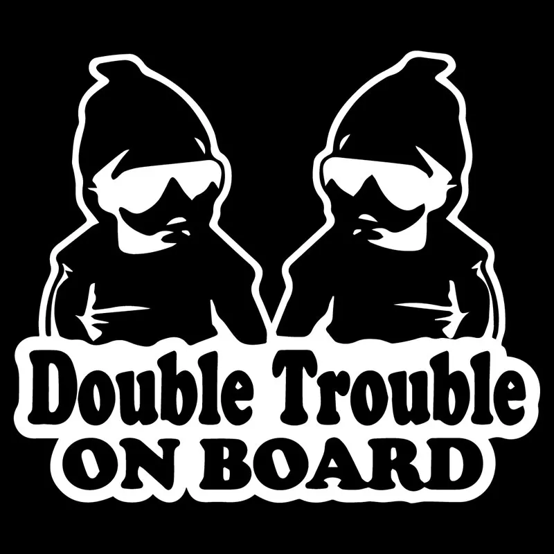 

Double Trouble On The Car Car Sticker Fun Cute Twin Baby Rear End Glass Upholstered For All Vehicles Vinyl Decals