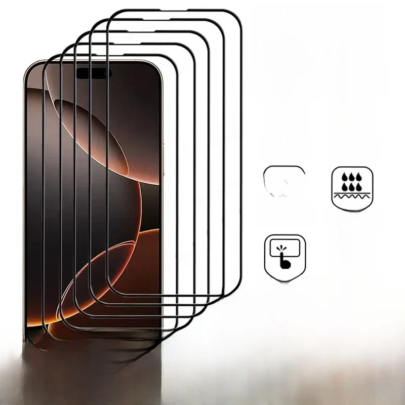 5 szt. Szkło Hartowane 100D do iPhone 15 14 13 12 11 16 Pro Max Mini Folia Ochronna na Ekran do iPhone 17 PRO XR X XS MAX 7 8 Plus Szkło — zdjęcie produktu 7