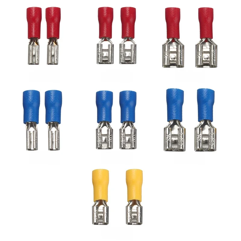50 sztuk izolowane uszczelnienie złącze przewodu widełkowego żeńskie zaciskane zaciski elektryczne zaciskane złącze zaciskowe zestaw 2.8mm 4.8mm 6.3mm — zdjęcie 2