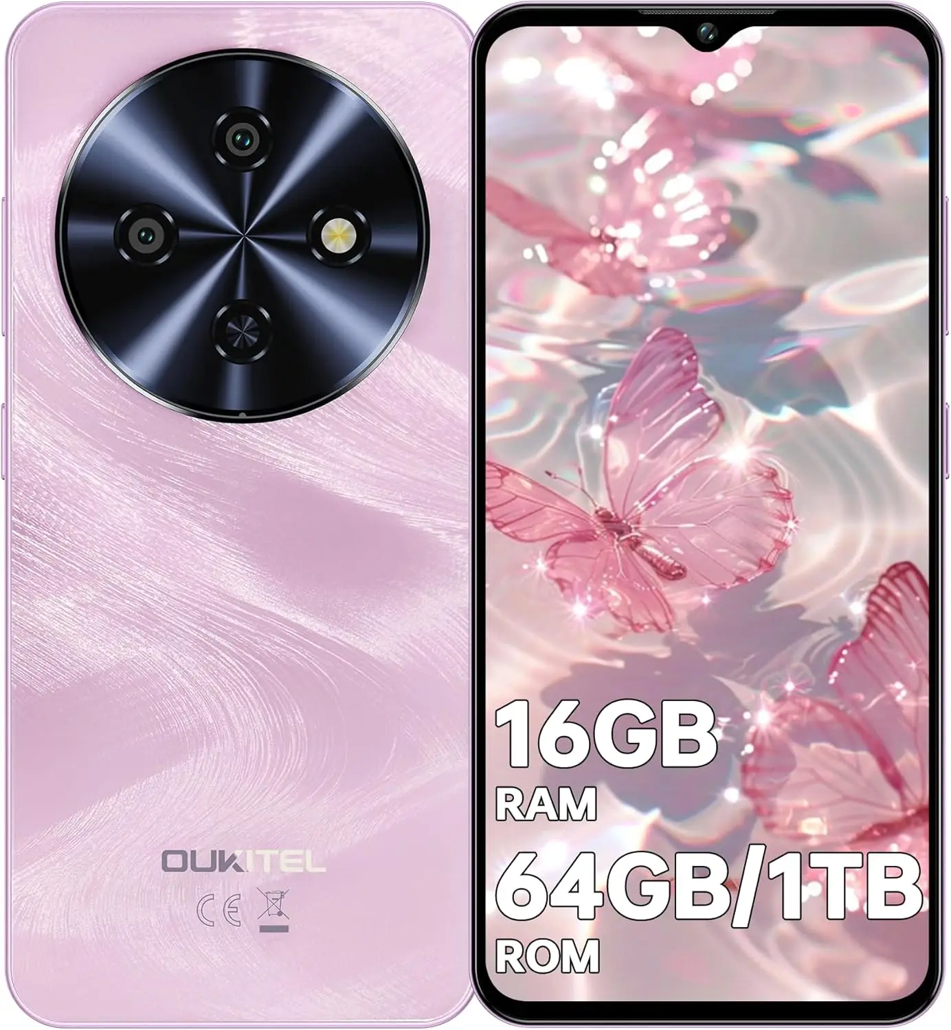OUKITEL C5 Cell Phone Unlocked, 16(4+12)GB RAM+64GB ROM/TF 1TB