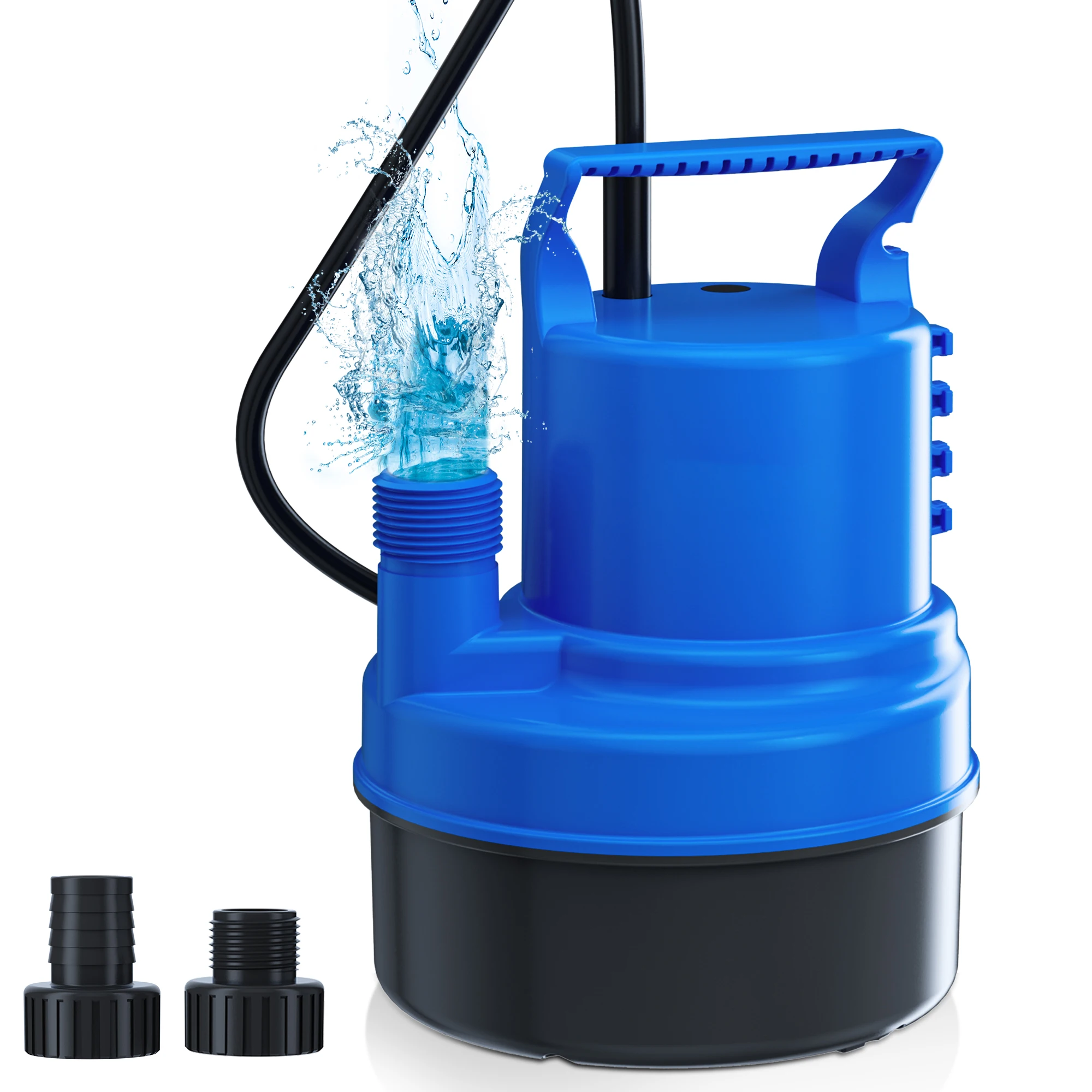 Bomba de agua sumergible de 1/2 HP, bomba de sumidero pequeña portátil de 2900 GPH para cubierta de piscina, sótanos, charcos, estanques de jardín