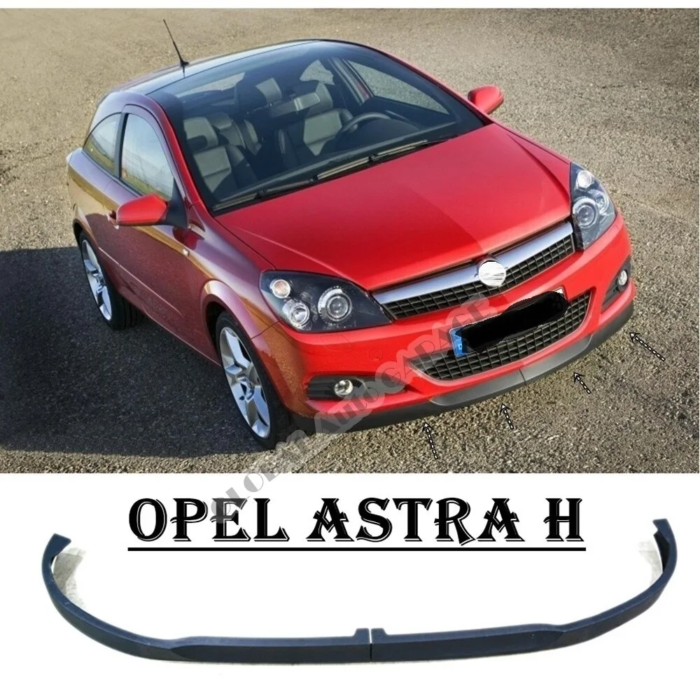 For Opel Astra H Front Bumper Attachment Lip 2004-2010 Piano Glossy Black Splitter Diffuser Universal Spoiler Bumper